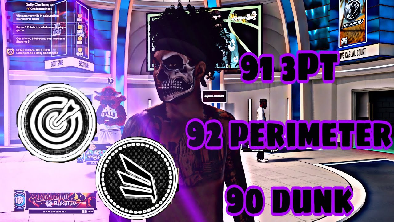 NBA￼2K26 6’8 BUILD 2-WAY 3PT SLASHER 92 perimeter 90 dunk 91 3PT 