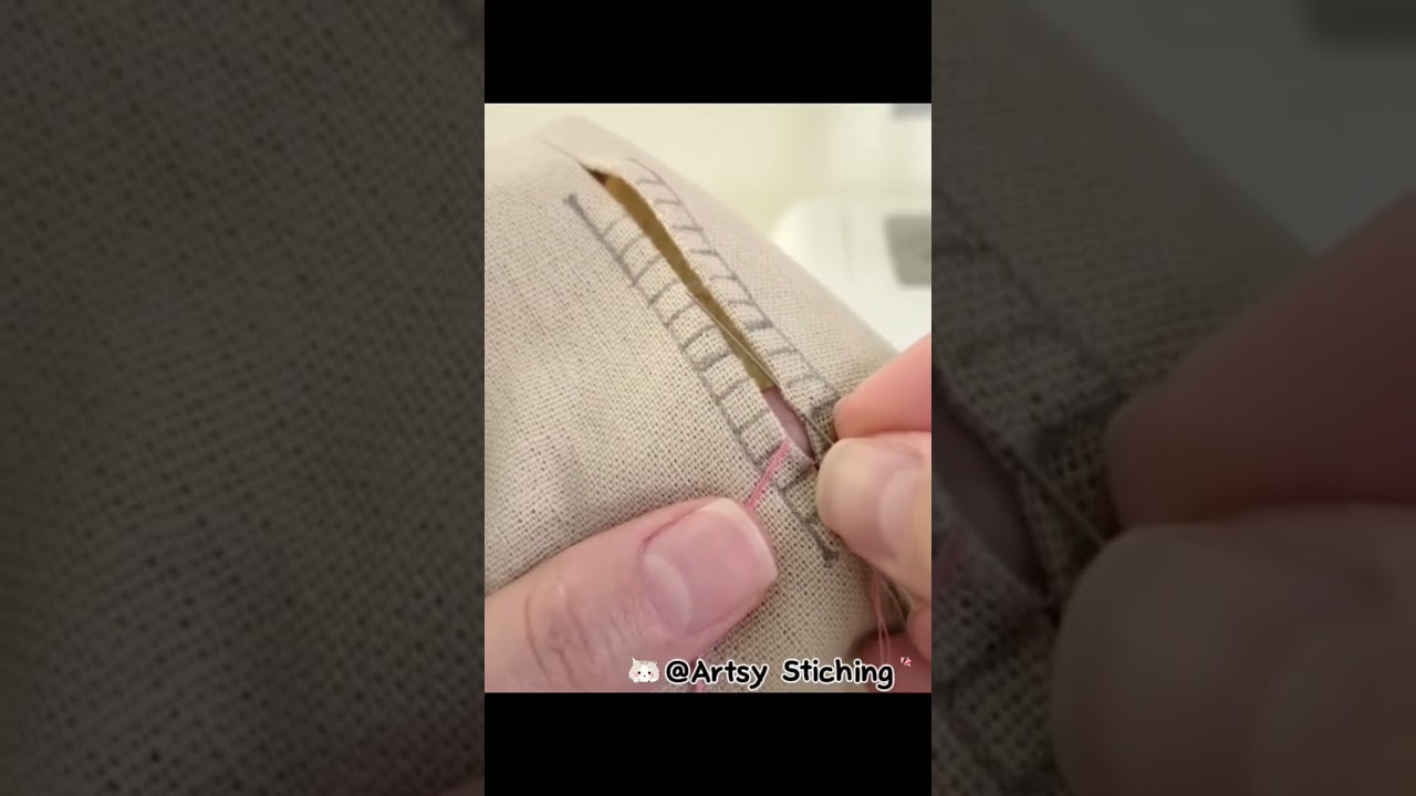 ladder stitch 🪡🌸#stitchtricks #fypage #sewingtutorial #sewingproject #howtosewing #howtosew #fyp