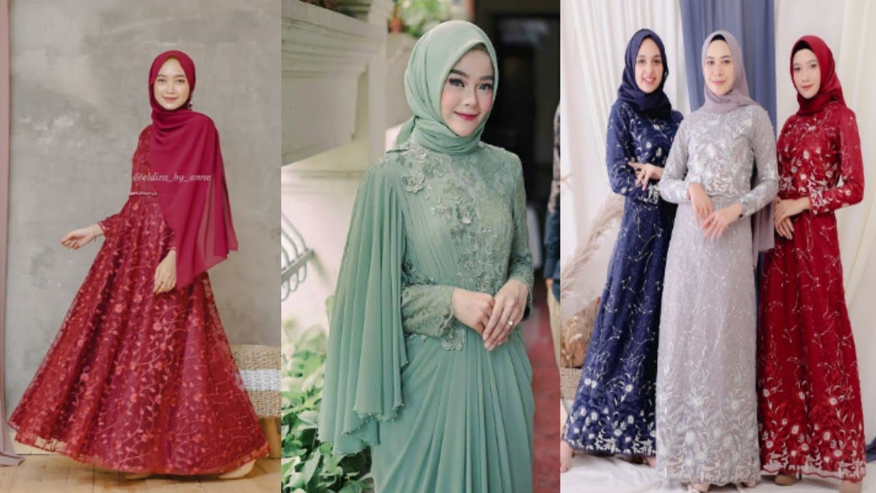 26 Trend Baju Gamis Tile dan Kebaya Brokat Modern Pesta Populer 2020