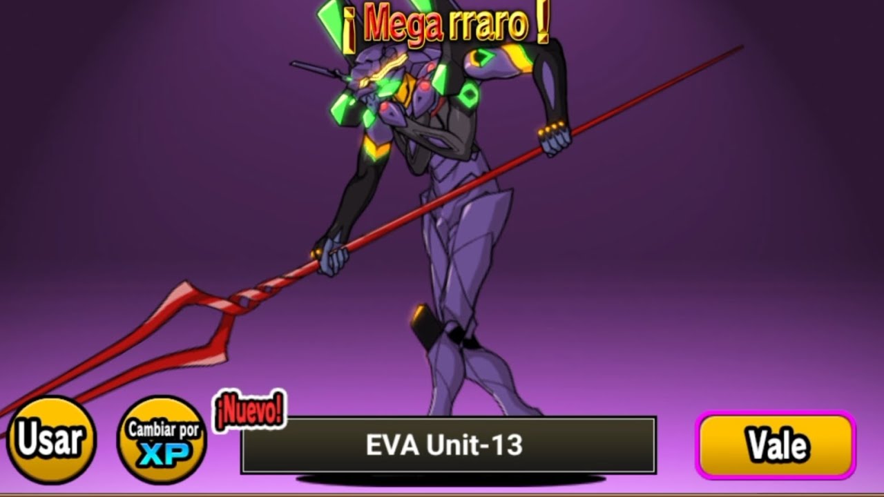 Por lo menos tenemos un megarraro de evangelion😸😺🚀🛸👽#celular #thebattlecats #shadow#sonic#evangelion