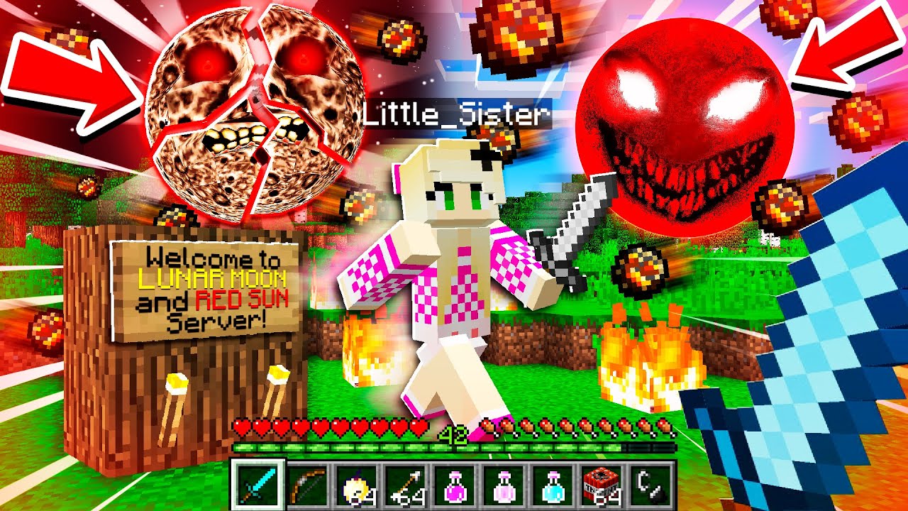 I DESTROYED The LUNAR MOON and RED SUN in Minecraft!