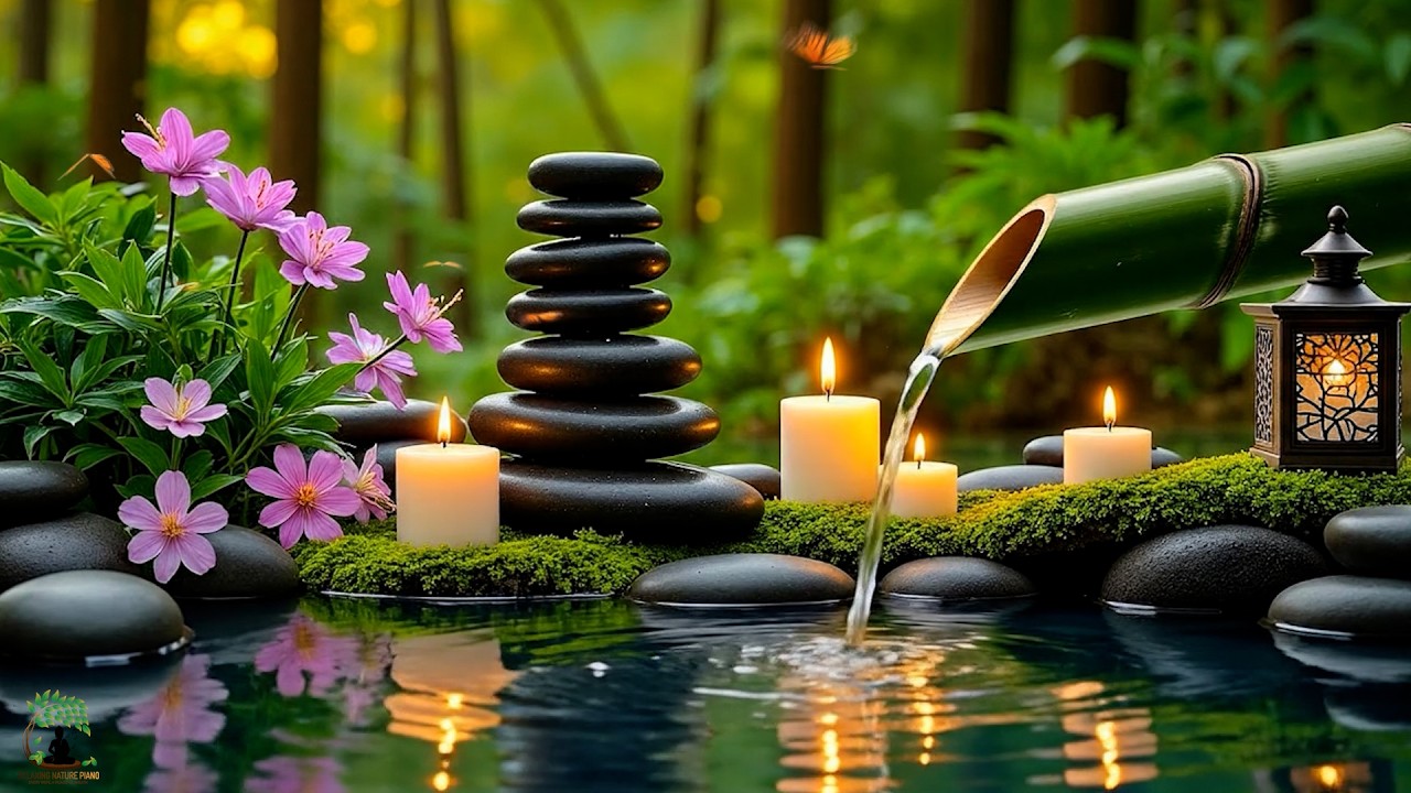 Relaxing Sleep Music with Bamboo Water Sounds 🌿Deep Healing Music for Calm Mind,Spa Ambience & Yoga