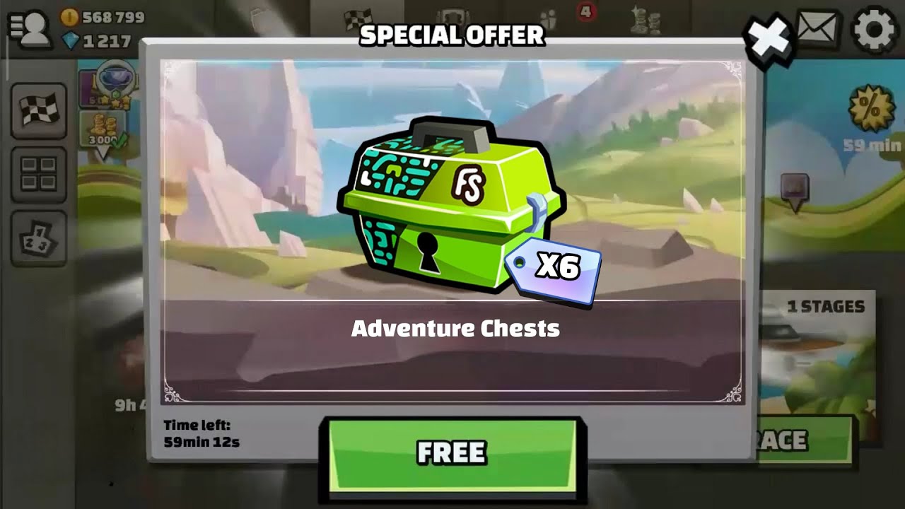 FREE ADVENTURE CHESTS 😋 - Hill Climb Racing 2
