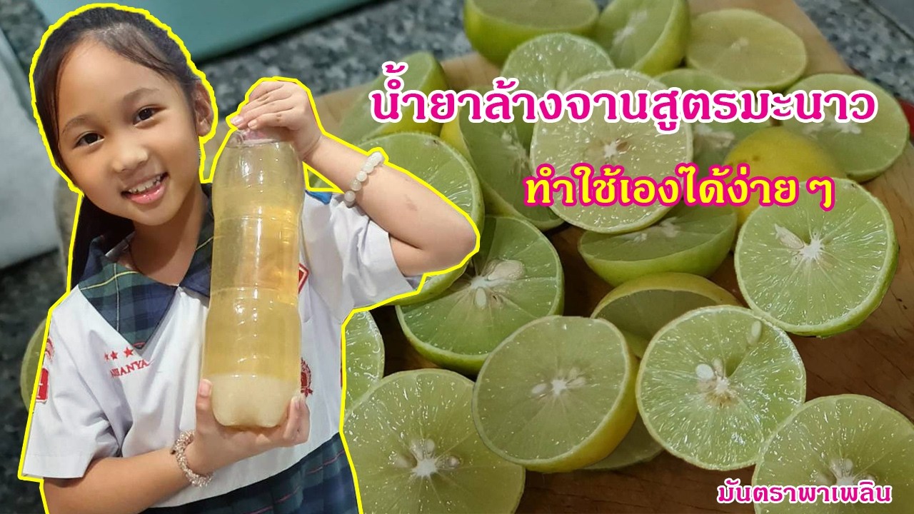 หนูมันตราทำน้ำยาล้างจานใช้เอง / น้ำยาล้างจานสูตรมะนาว ทำใช้เองได้ง่ายๆ / มันตราพาเพลิน