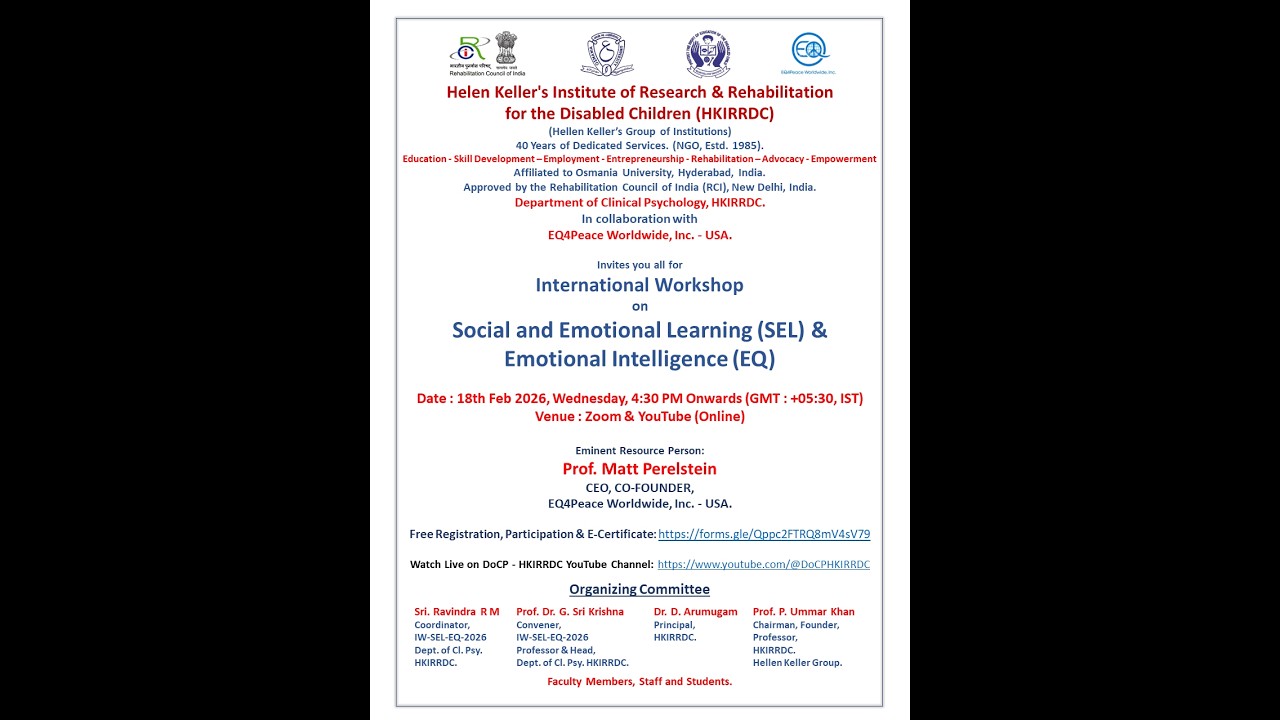 18022026 - International Workshop on Social and Emotional Learning (SEL) & Emotional Intelligence EQ