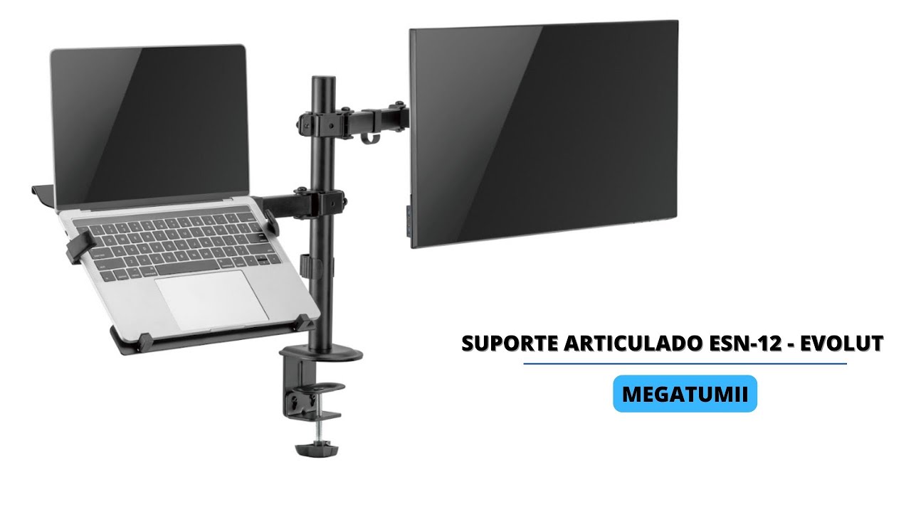 Suporte Articulado De Mesa Para Notebook e Monitor 17 a 32