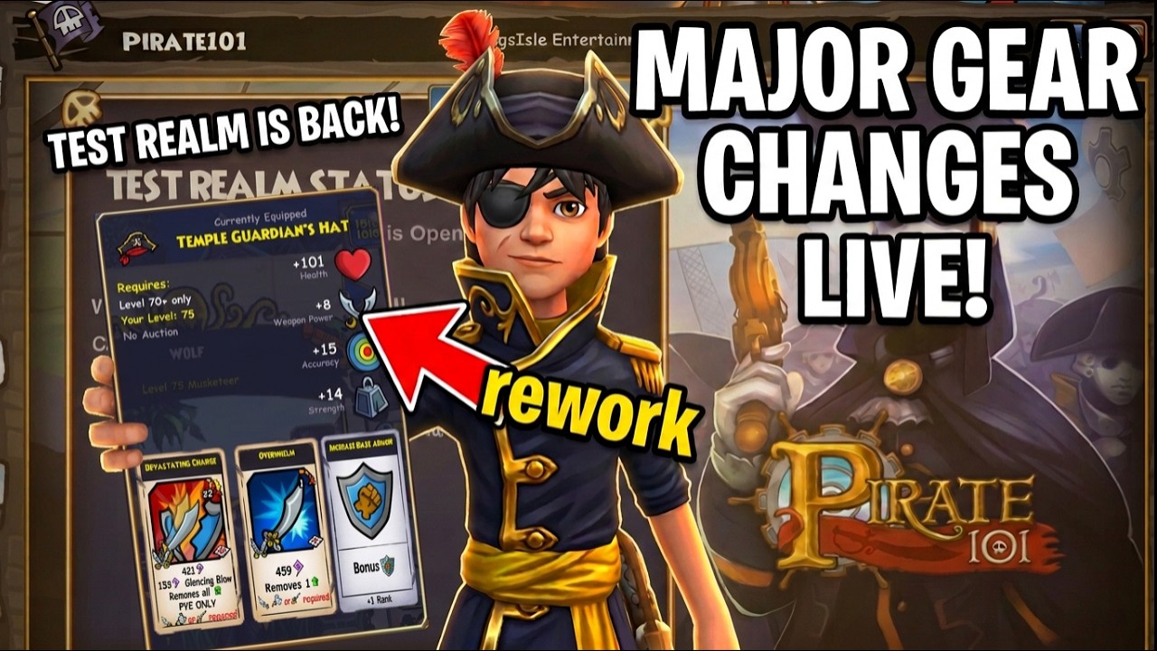 Pirate101 Live -  Polaris Test Realm is Back Online with Some Major Changes, Especially Gear-wise.