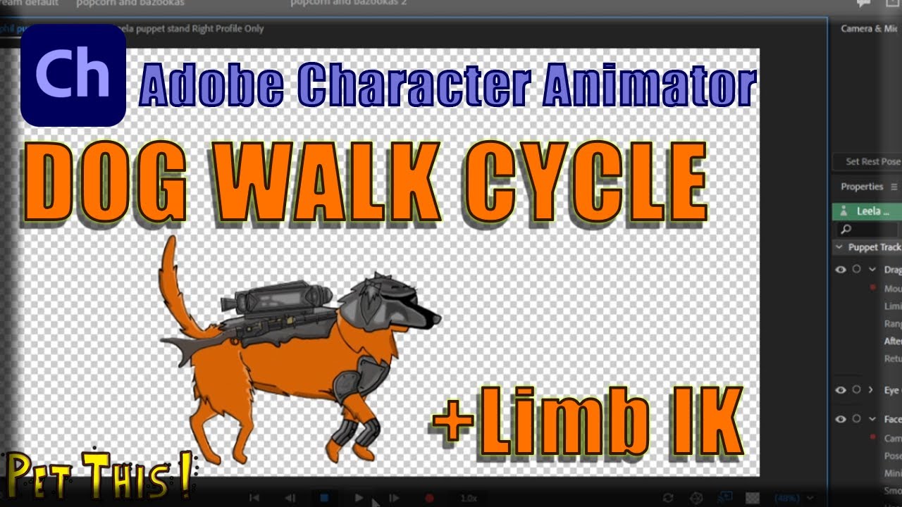 Adobe Character Animator - Dog Walk Cycle - Limb IK