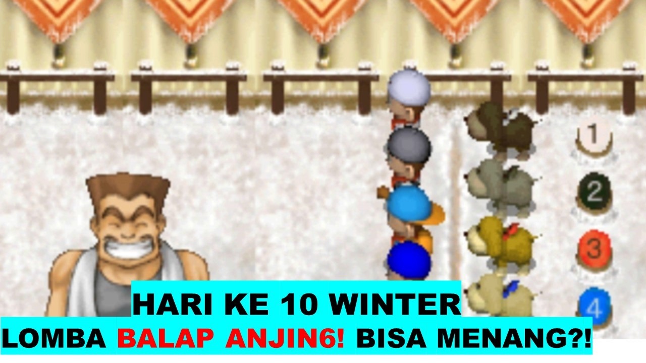 HARVEST MOON BACK TO NATURE HARI 10 WINTER LOMBA BALAP ANJING GAES!!!! BISA MENANG GA YA?????