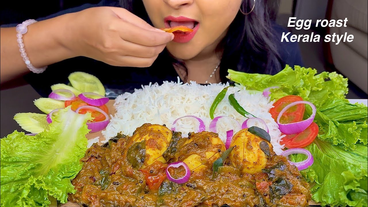 Kerala village style Egg Roast with Basmati rice | ASMR Eating & Cooking 