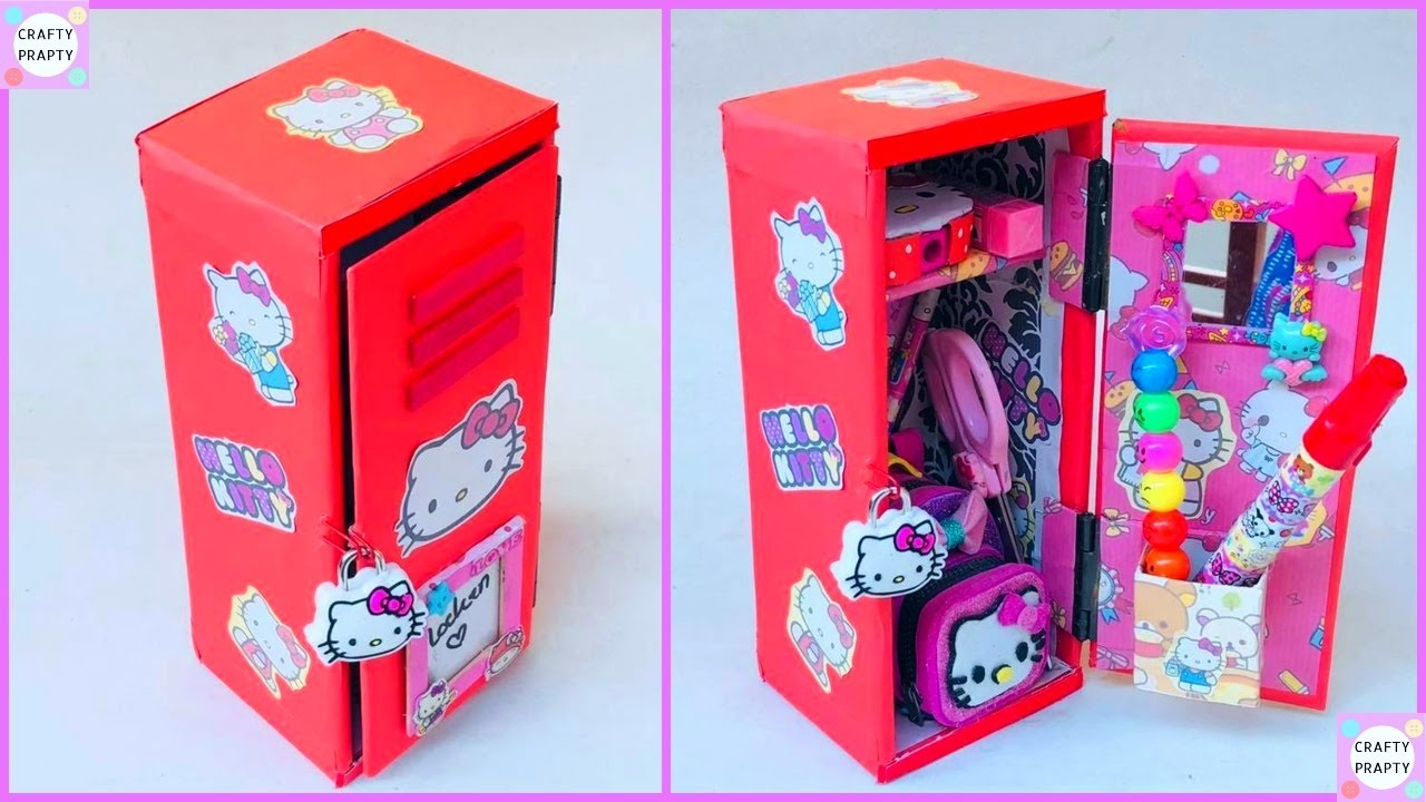 How to make Hello kitty Locker Pencil box /For Stationery Organizer / Locker Pencil box/ DIY Locker