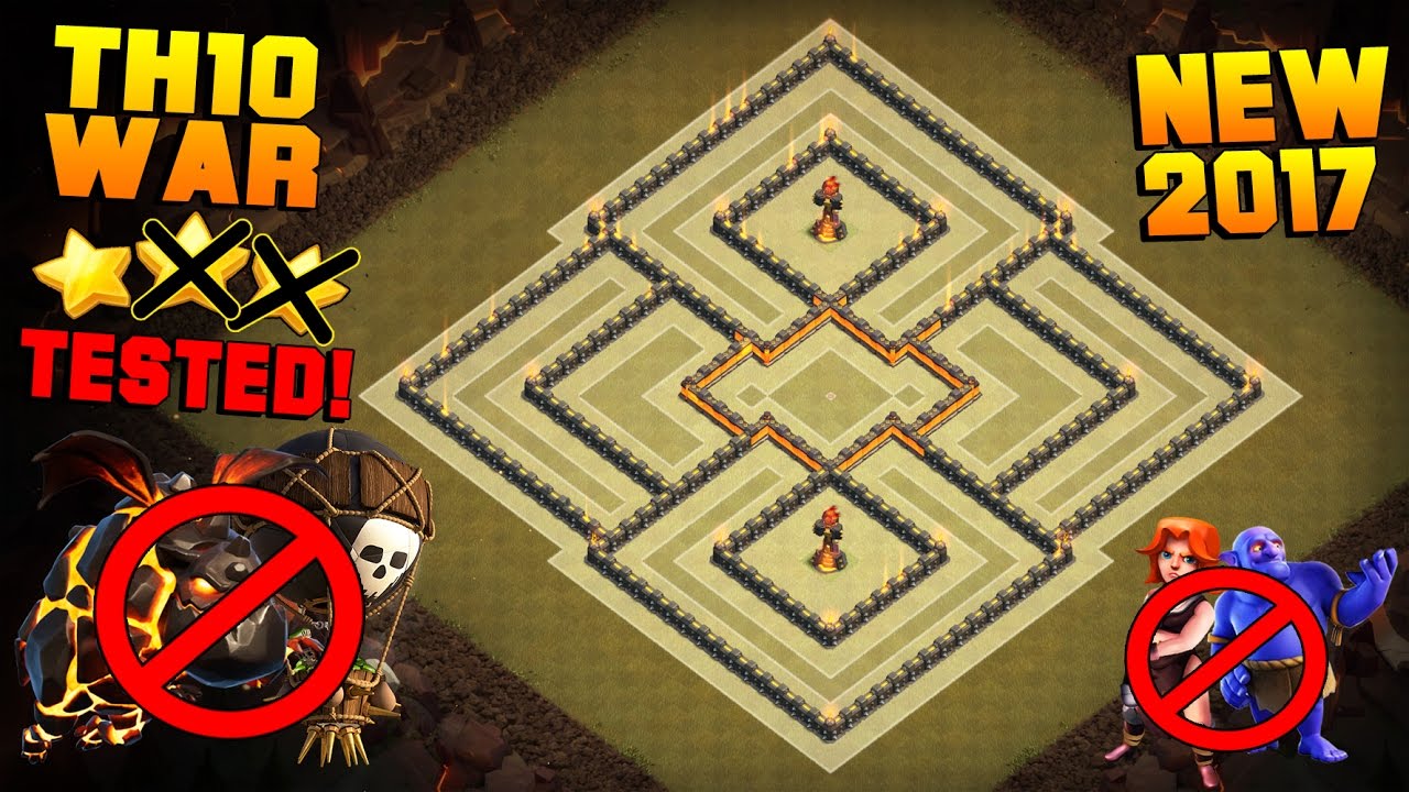 Clash of Clans | BEST TH10 ANTI 3 STAR WAR BASE 2017 | CoC TH10 Anti Air, Anti TH11 Base + PROOF!!