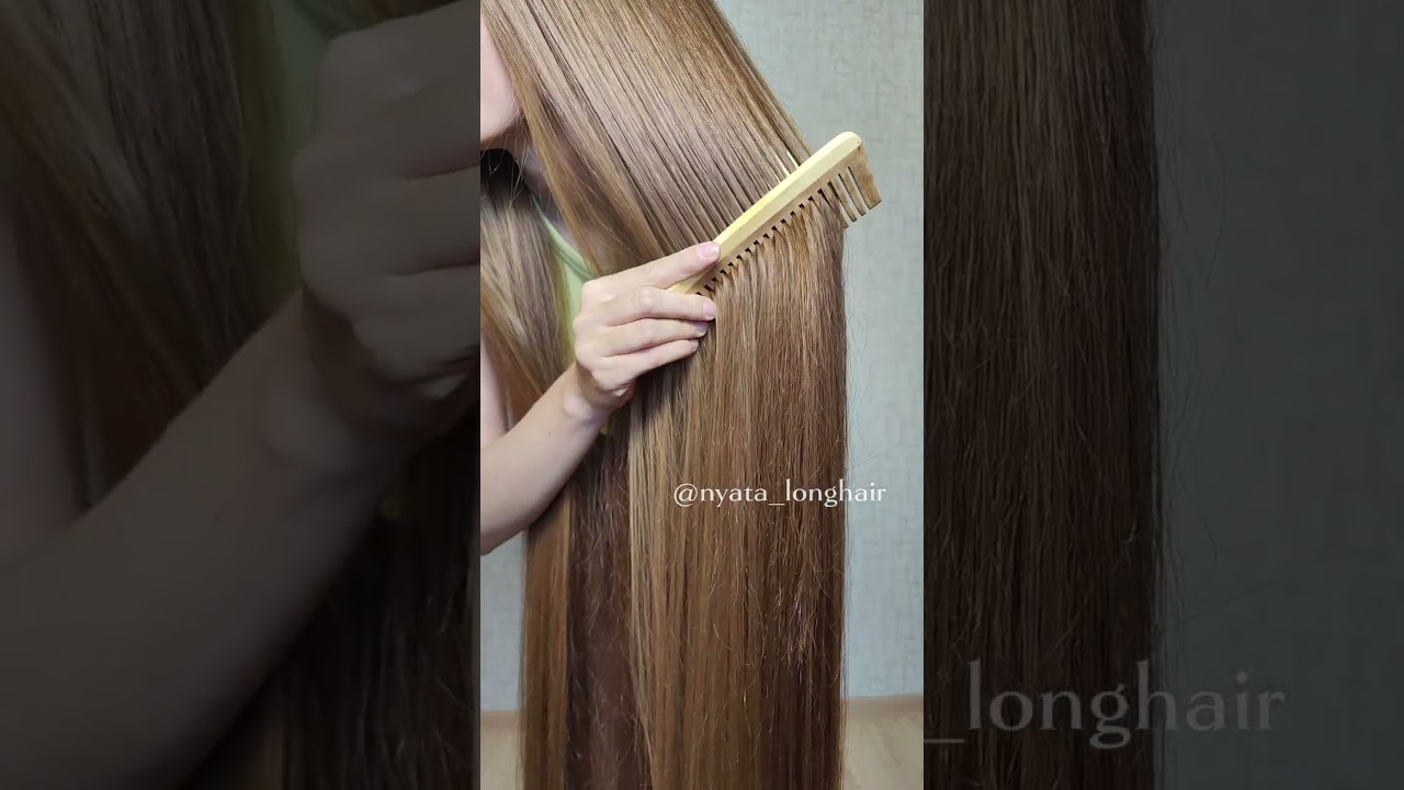 Super Silky! 😍🔥 Very long hair Real Rapunzel Nyata hairplay