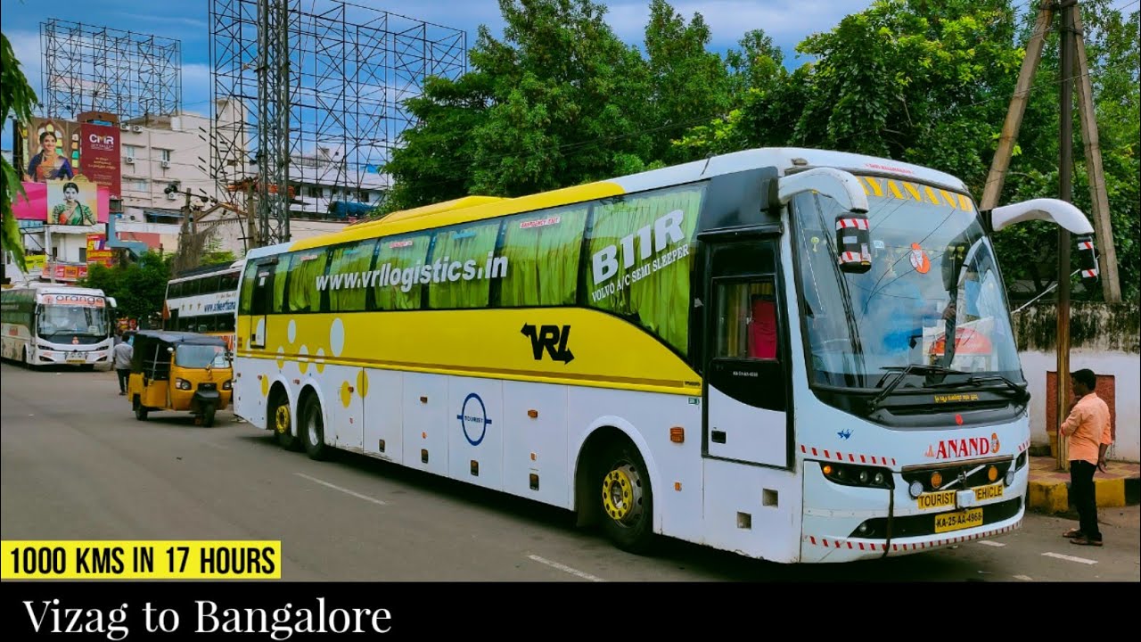 Vizag to Bangalore bus journey in VRL Volvo B11R | Fastest bus to Bangalore | 1000 KMS | Cabin Ride
