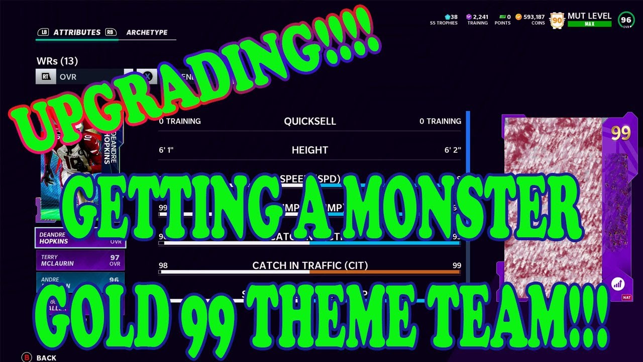 Upgrading Early!  GETTING A MONSTER GOLD 99 THEME DIAMOND!!!- Madden 21 Ultimate Team