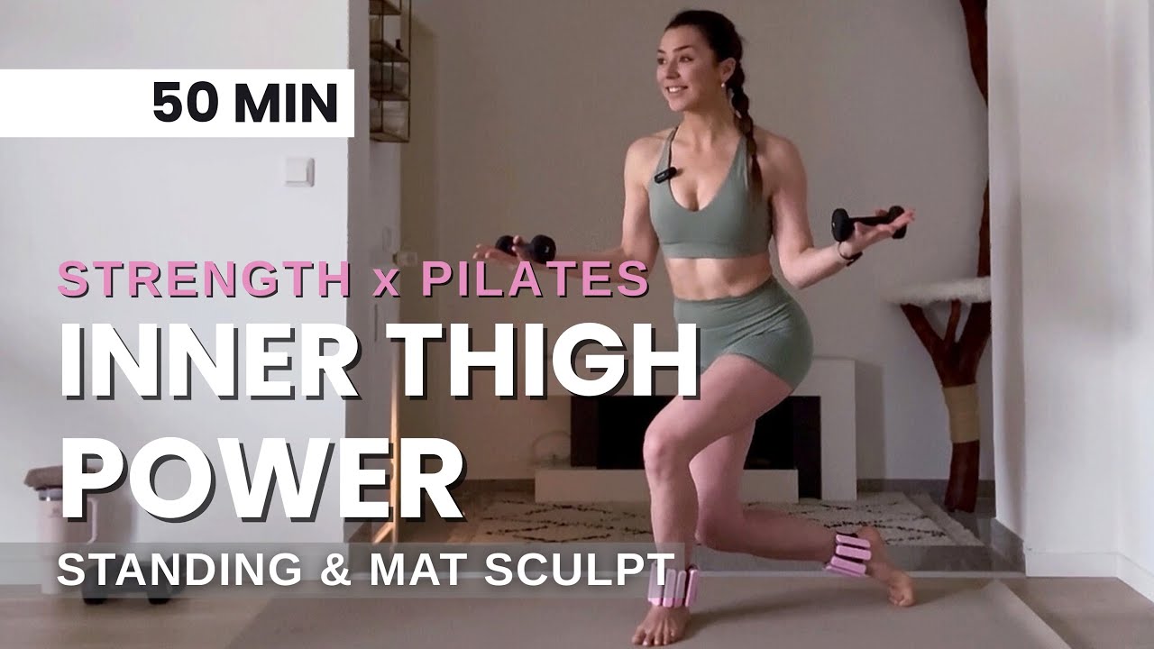 50 MIN LOWER BODY POWER STRENGTH x PILATES | Inner Thigh Focus (Intermediate)