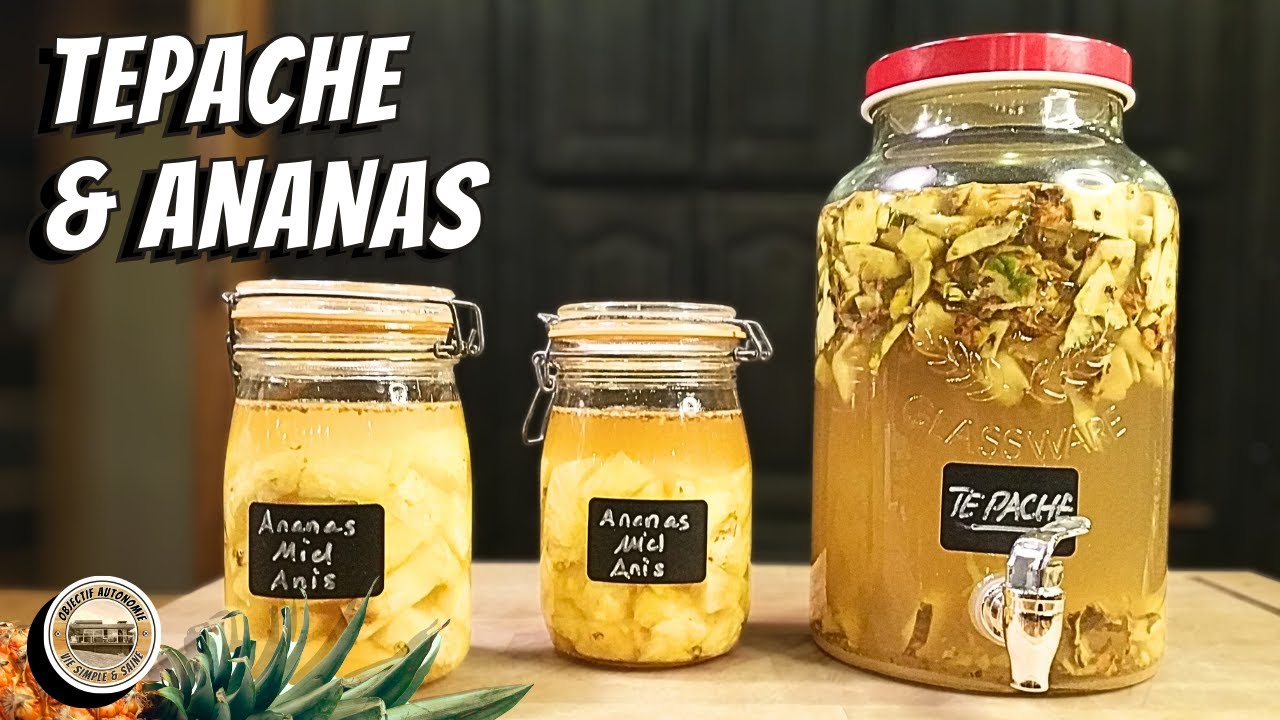 TEPACHE & ANANAS LACTO-FERMENTE, 2 RECETTES PROBIOTIQUES RAPIDES, PAS-A-PAS.