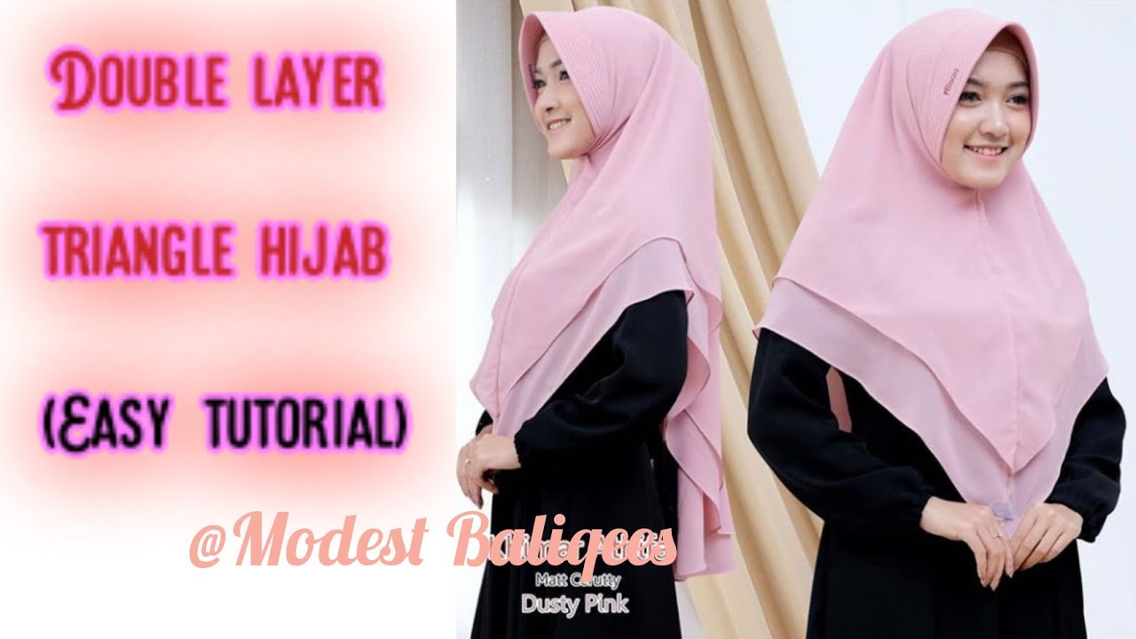 DIY!! How to cut and stitch instant double layer hijab