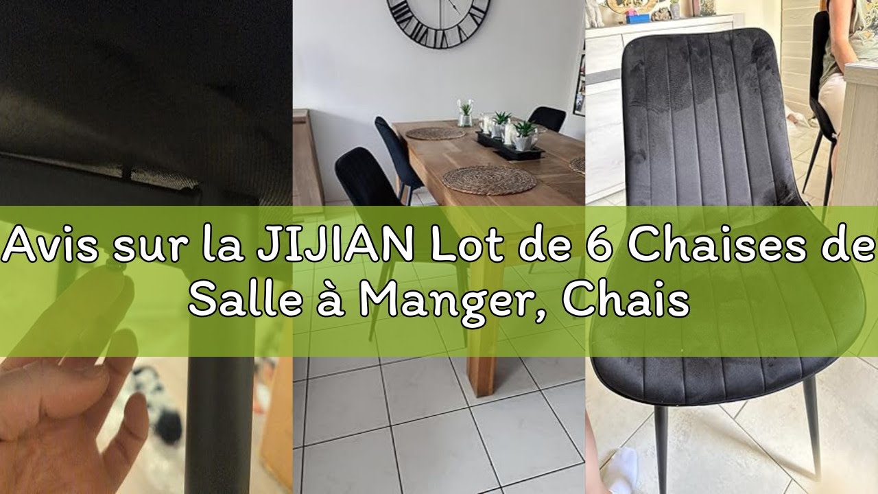 Avis sur la JIJIAN Lot de 6 Chaises de Salle à Manger, Chaises de Cuisine, Chaise tapissée, Chaise d