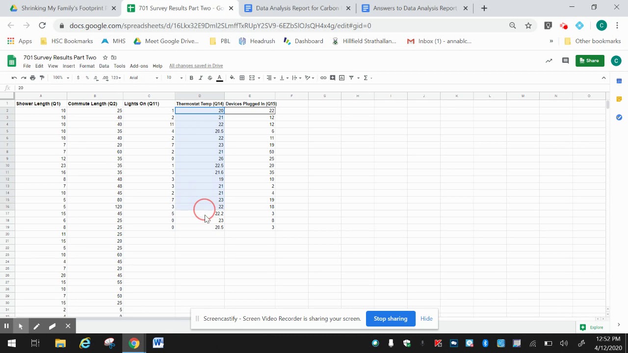 Mean, Median and Mode Using Google Sheets