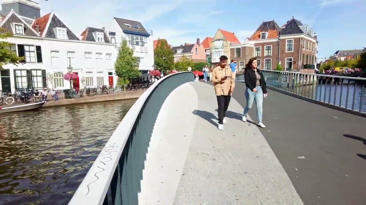 4K City Walk: LEIDEN | Netherlands | Minerva | City Center | Canals | Boats | Wedding | Biking
