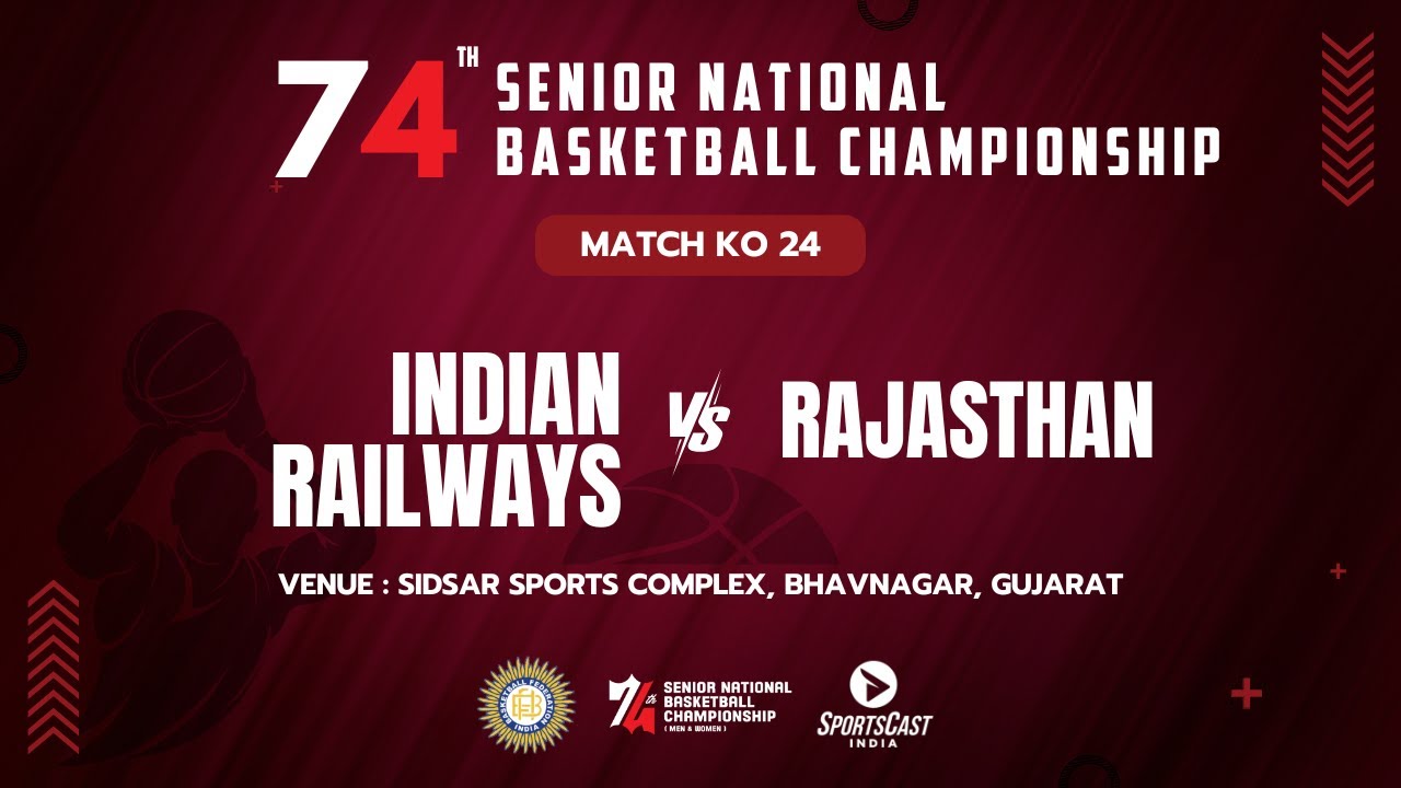 KO 24 | INDIAN RAILWAYS vs RAJASTHAN | MEN | 74TH SENIOR NATIONAL BASKETBALL CHAMPIONSHIP