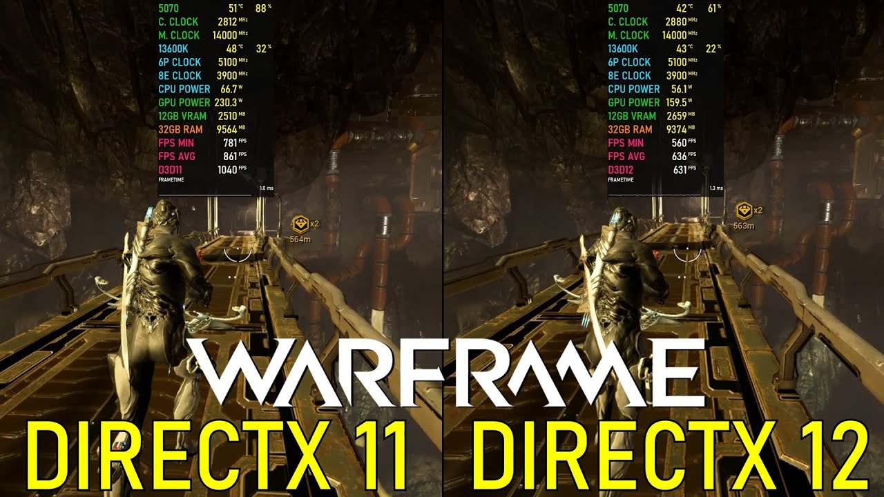 Warframe: DX 11 vs DX 12 - RTX 5070 - 2026