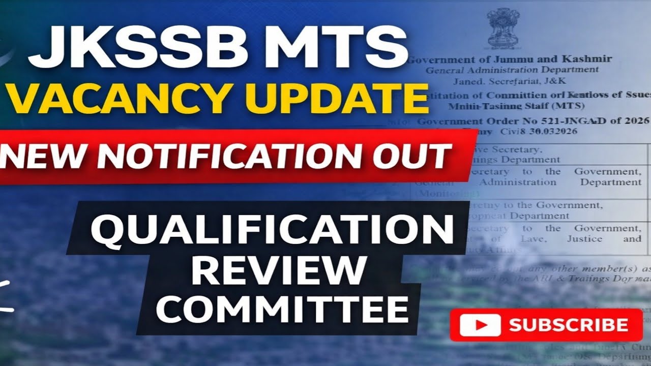 jkssb mts recruitment 2026 | jkssb mts qualification update | jkssb iv class latest update