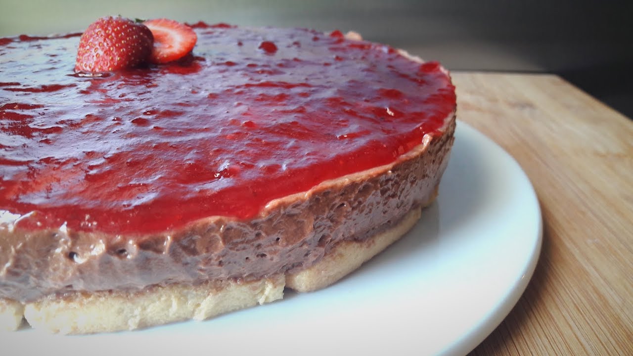 Τούρτα με πραλίνα και φράουλα σε 15 λεπτά | Foodouki