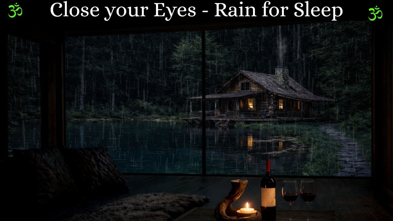 Calming Rain Sounds 🌧️ in a Dark Bedroom 🌙 | Gentle Forest Rain Ambience 🌲 for Deep Sleep 😴