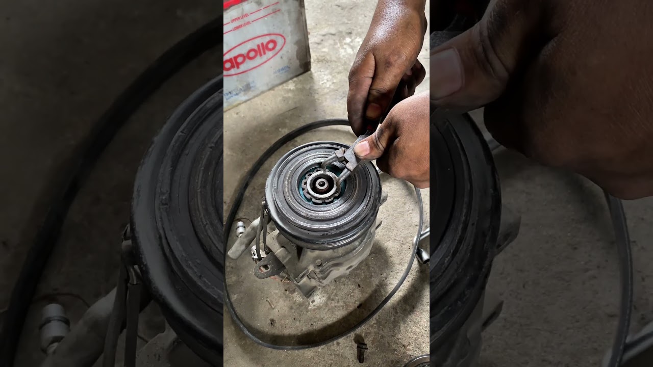 AC compressor Pulley Lock removing! #accompressor #pulleylock #rxmechanic #fypシ゚