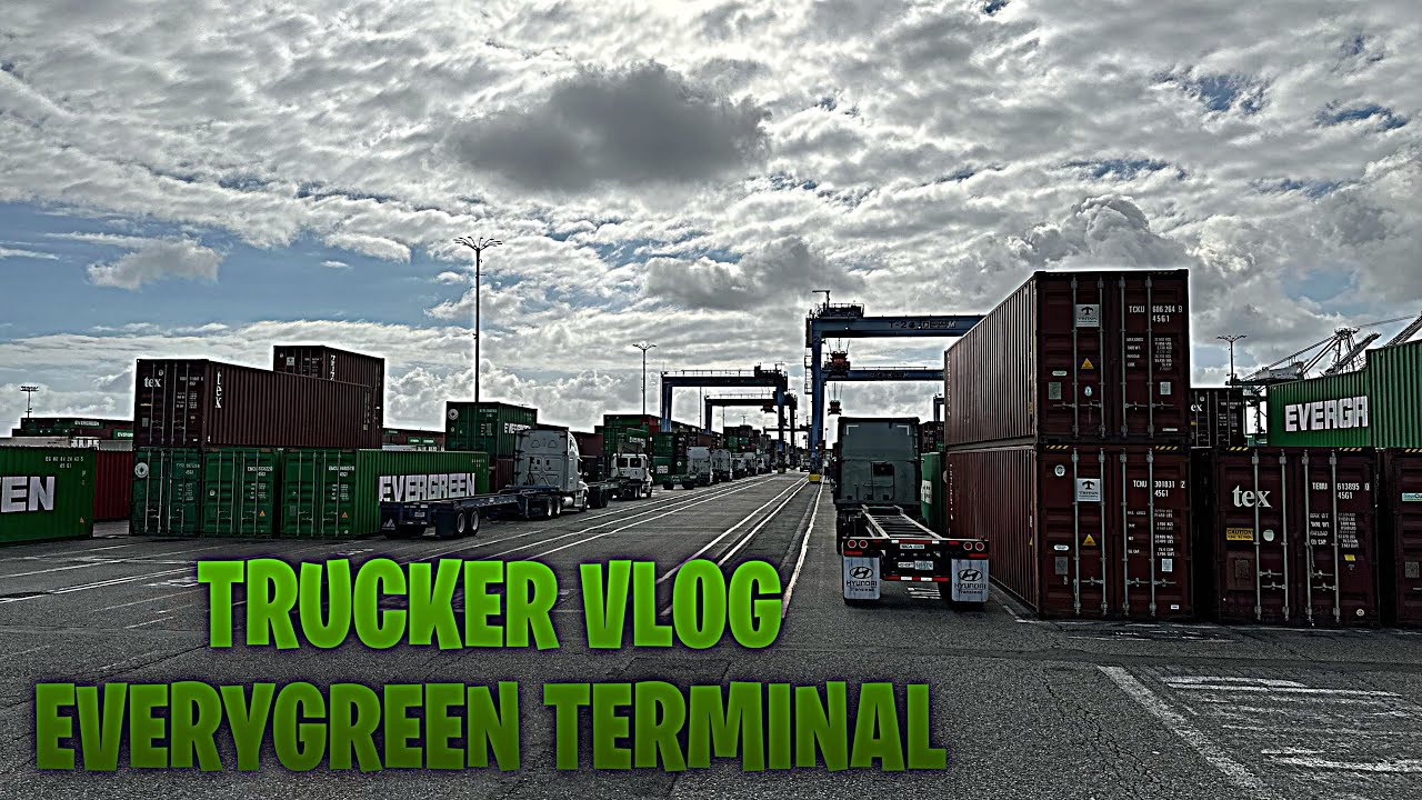 Trucking - At The Ports - Of Long Beach - EverGreen Terminal