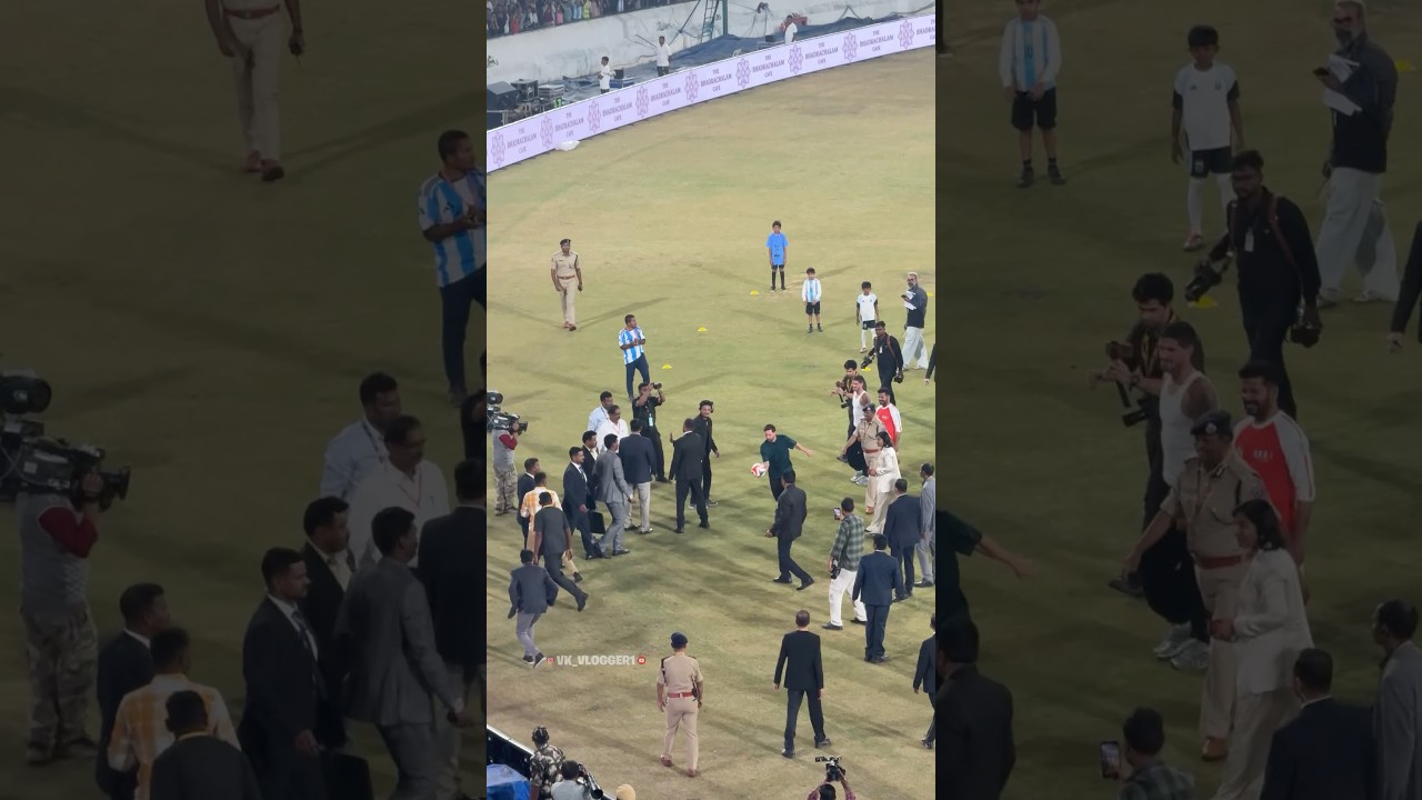 Messi Love Towards his Fans in Hyderabad Uppal Stadium #messi #revanthreddy #football #hyderabad