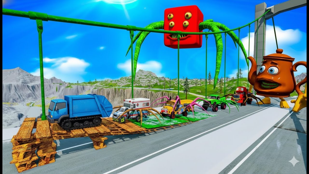ALL MONSTERS Big & Small Cars vs BRICK BRICK COLLAPSES with CAR EATER & SHIN SONIC BeamNG.Drive