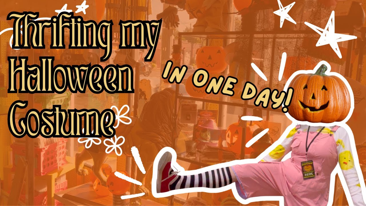 Thrifting/Making my Halloween Costume in One Day for a Halloween-Themed Tattoo Convention 🎃🌟🦇