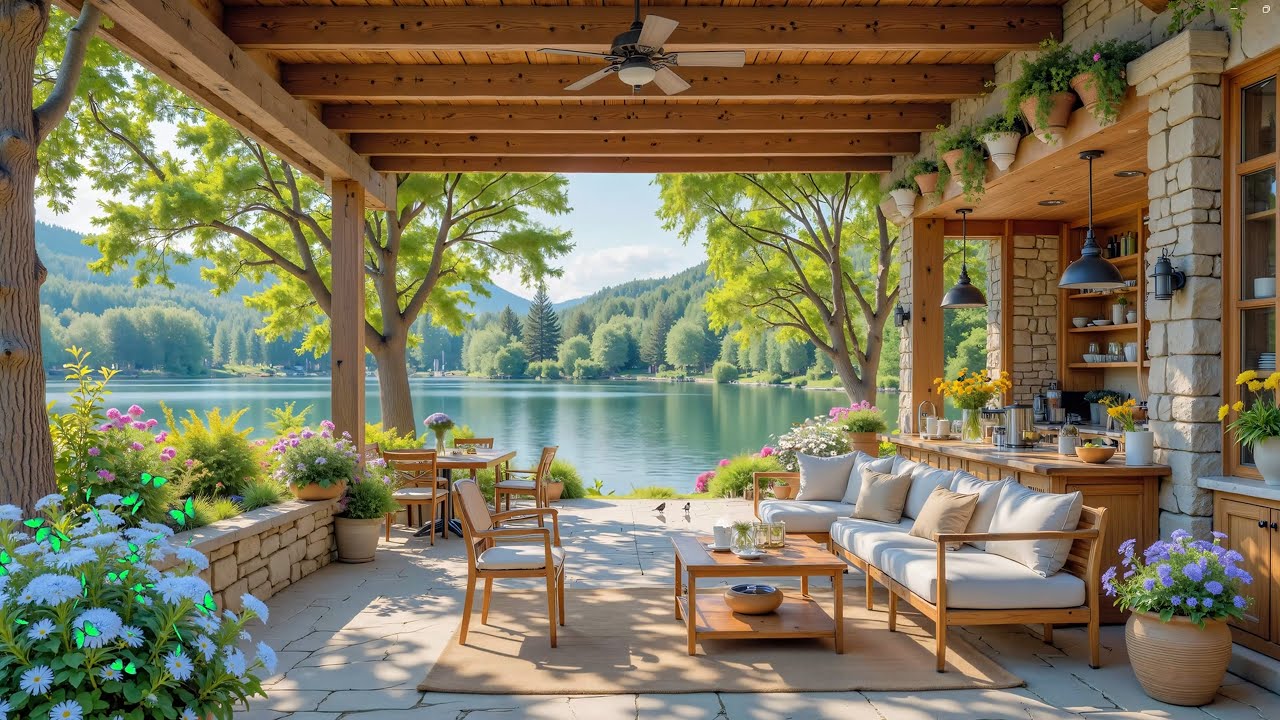Smooth Piano By The Lakeside | Tranquil Piano With Nature Sound By The Lake For Start Positive Day