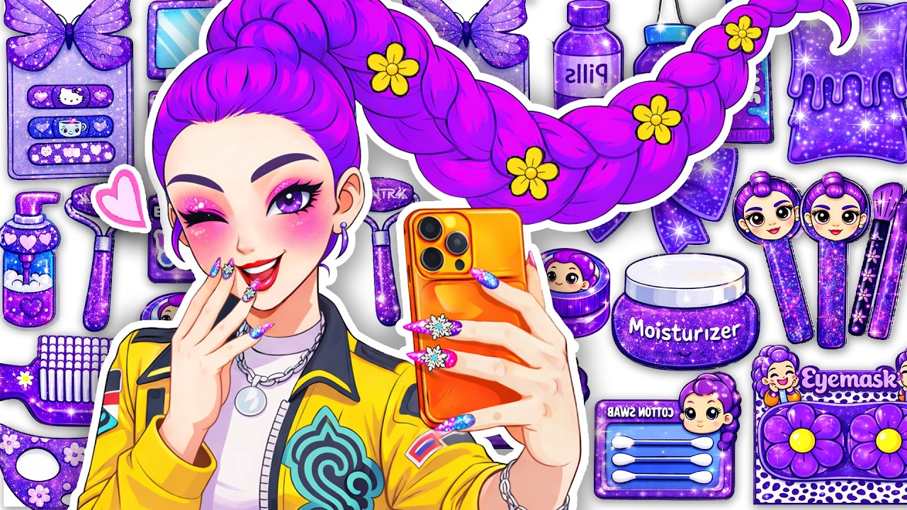 Бумажные поделки DIY💖 Яркое преображение семьи Руми, уход за кожей + макияж💄 Пара Руми и Джину AS...