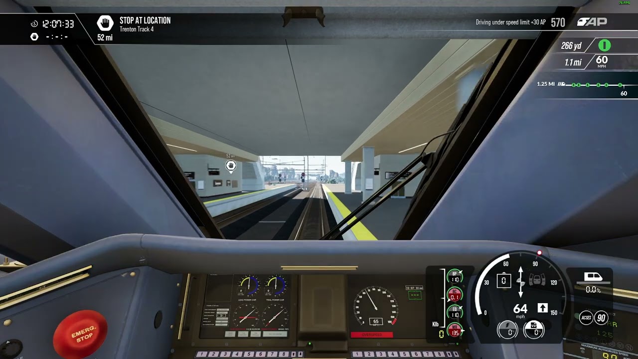 Train Sim World 4 - NEC New York-Trenton - Full Route - Cab View