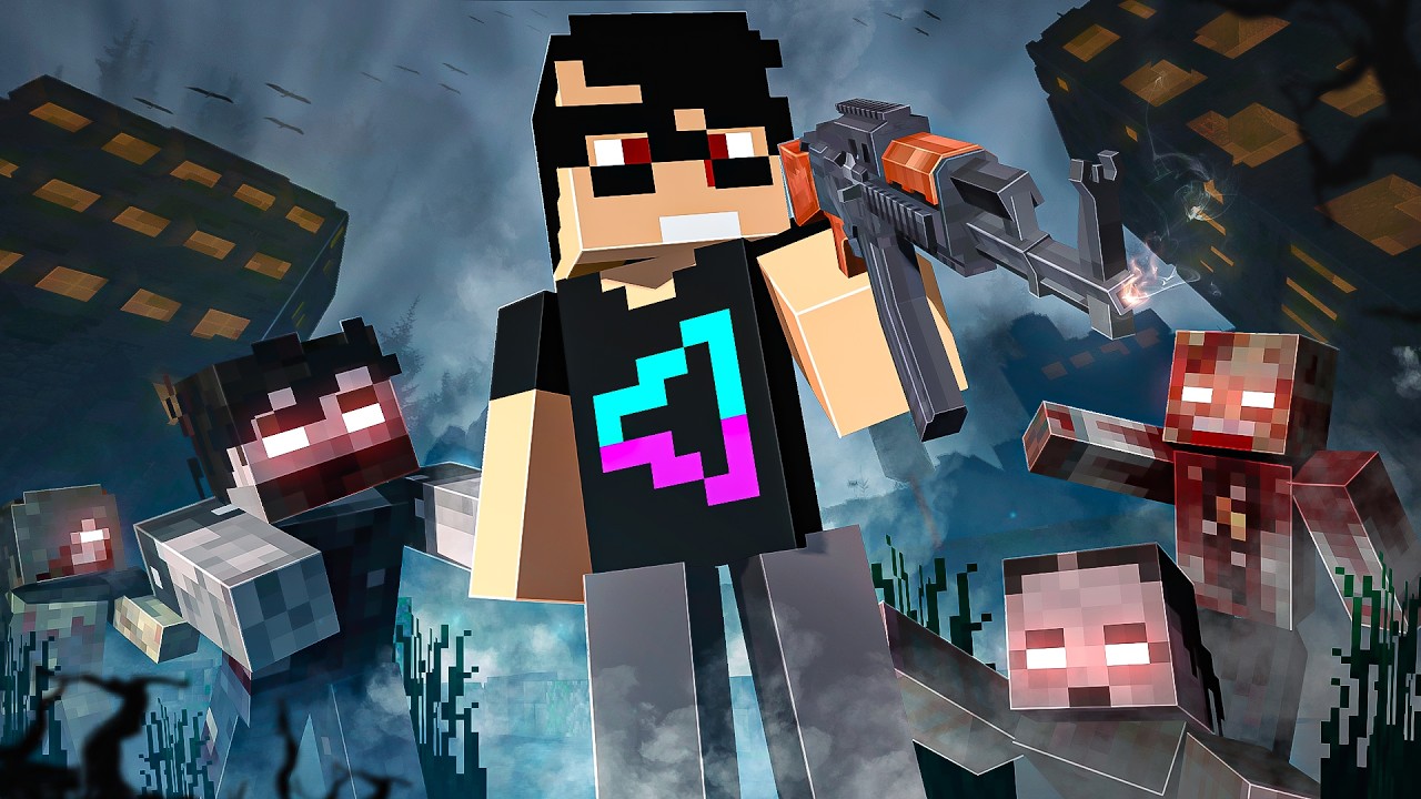 Sobrevivi 100 dias em um APOCALIPSE ZUMBI REALISTA no Minecraft - O FILME