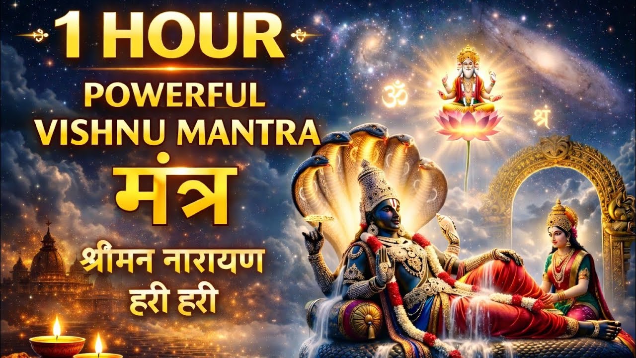 1 Hour Shreeman Narayan Mantra | Om Namo Bhagavate Vasudevaya | Deep Meditation Chant