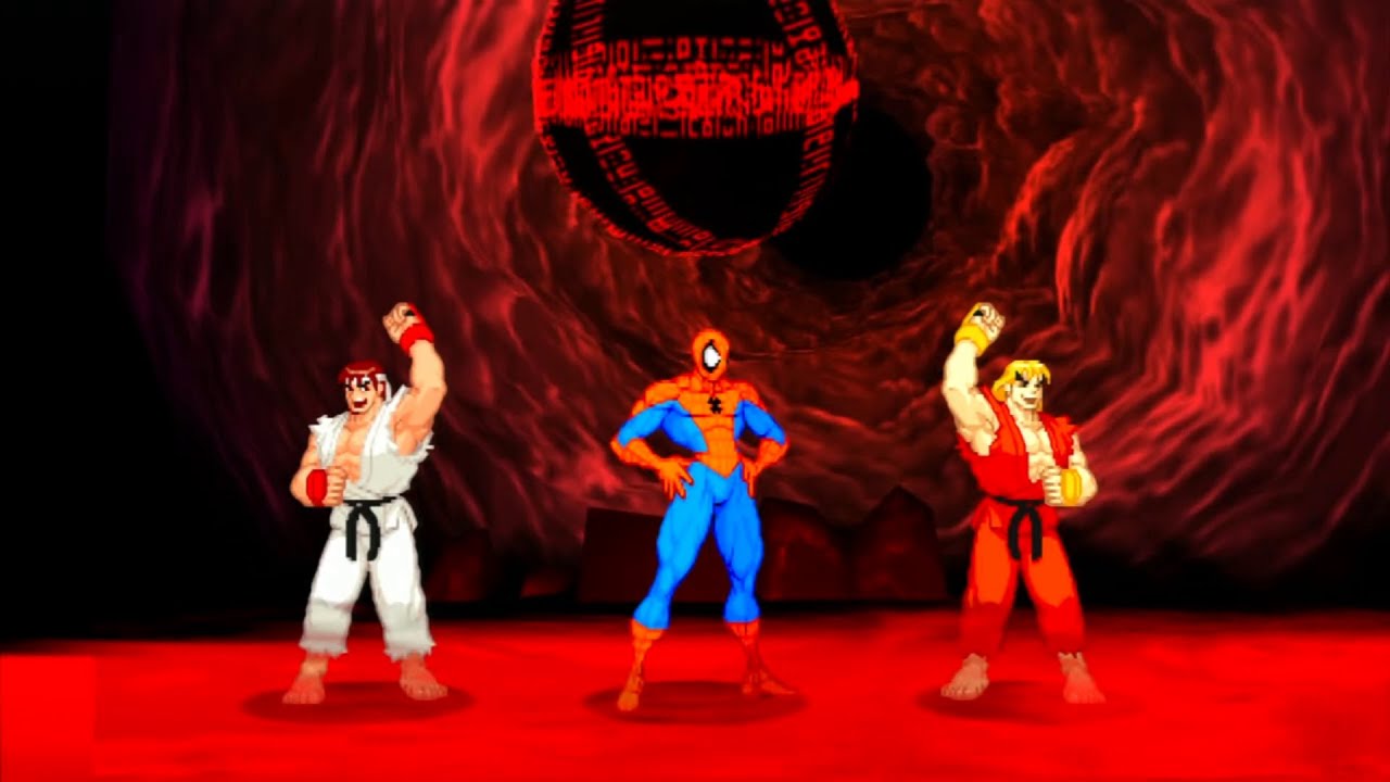 Marvel VS Capcom 2 - Ryu/Spider-Man/Ken - Expert Difficulty Playthrough