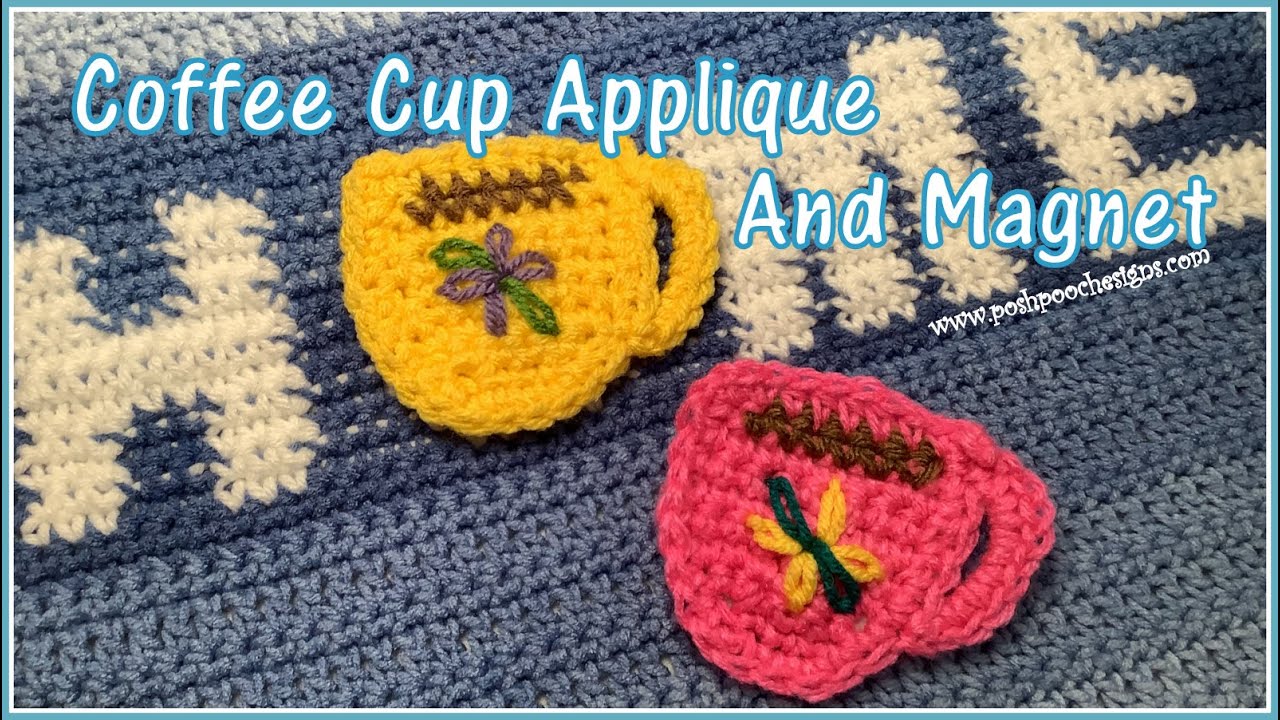 Learn To Crochet The January Coffee Cup Magnet And Applique Crochet Pattern #crochet #magnets