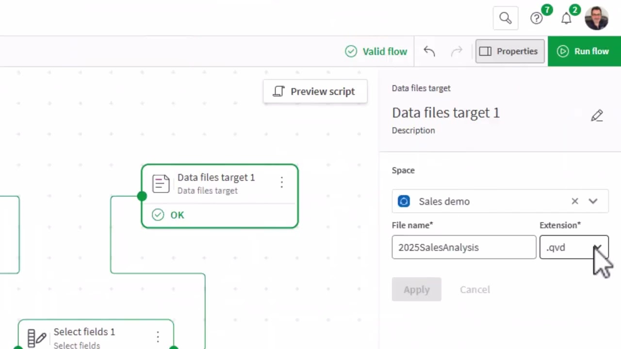 Qlik Cloud Analytics - Data flow