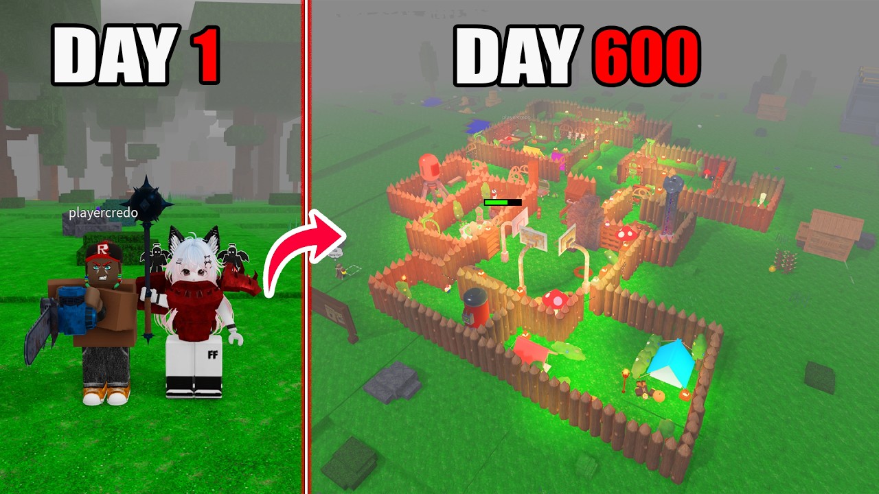 600 Days to Build a Biggest Fortress Base in 99 Nights in the Forest