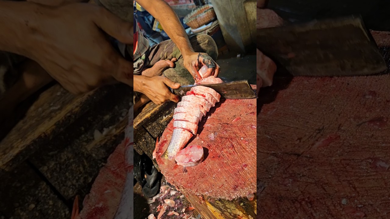 Fast Rohu Fish Cutting Skills In Bangladesh Fish Market By Expert Cutter #shorts
