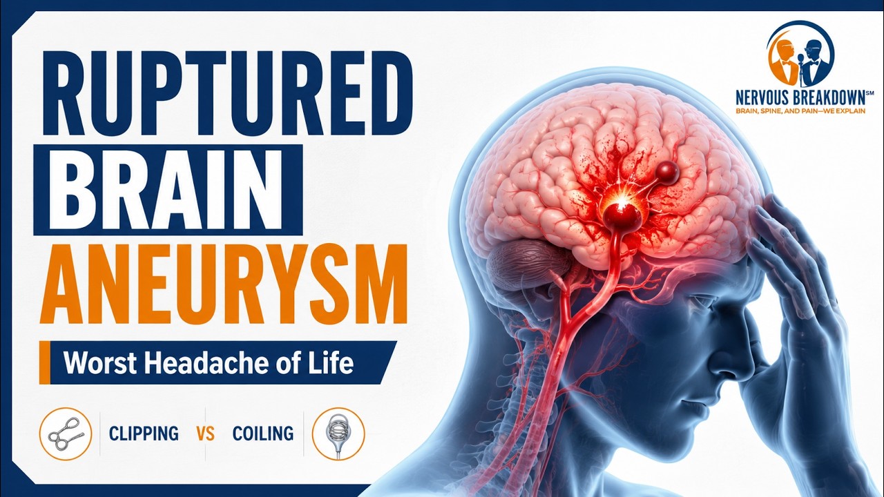 Ruptured Brain Aneurysm: Symptoms, Emergency Treatment, Clipping vs Coiling #headache #brainaneurysm