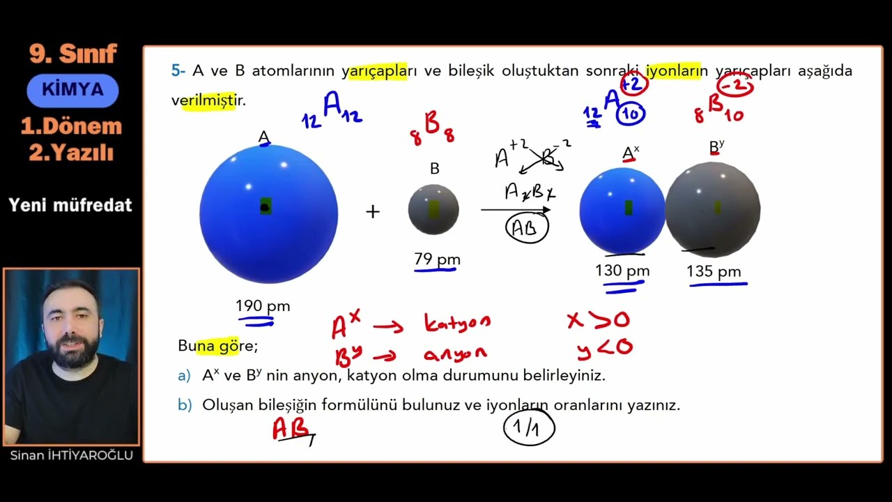 9.Sınıf Kimya 1.Dönem 2.Yazılı | 2024-2025 Yeni Müfredata Uygun