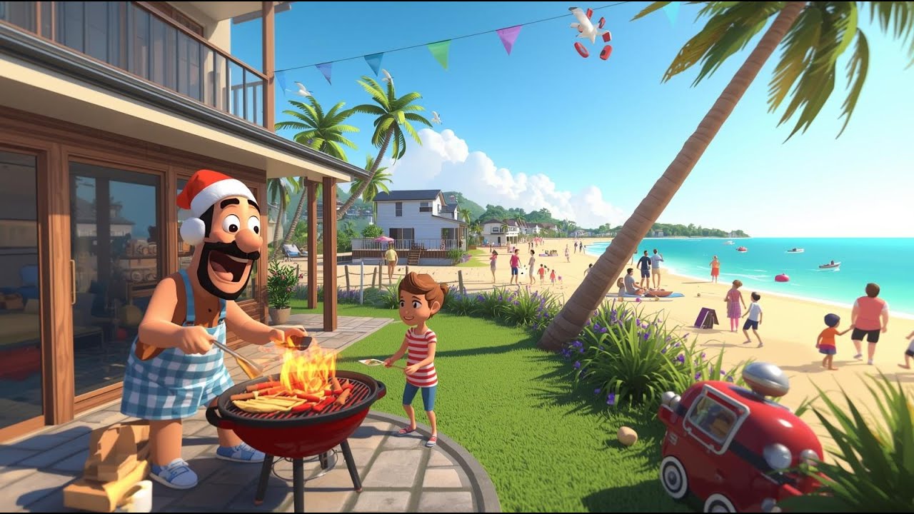 Christmas in Australia – Summer Santa at the Beach! 🎅🌊 | HappyHeartsKids