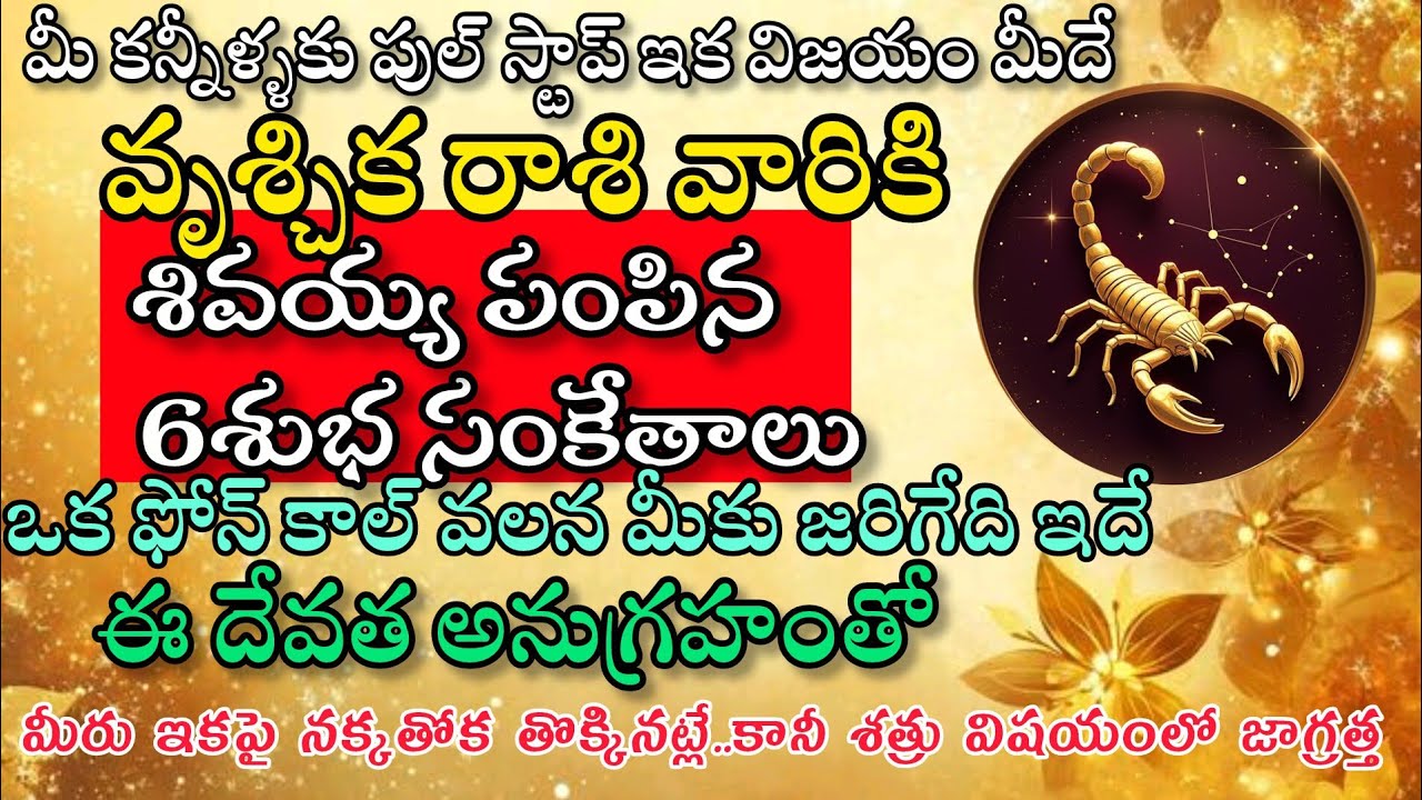 వృచ్చిక రాశి వారికి ఆ శివయ్య పంపిన 6 శుభసంకేతాలు మీ కన్నీళ్ళకు కష్టాలకు ఇక పుల్ స్టాప్|Vruchika Rasi