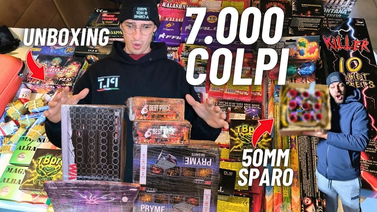 UNBOXING e SPARO del SESTO MEGA CARICO di CAPODANNO 2025: PIU di 7000 petardi e QUASI 50kg di BOTTI